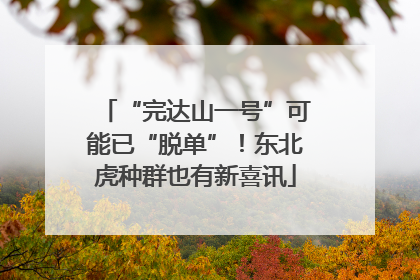 “完达山一号”可能已“脱单”！东北虎种群也有新喜讯