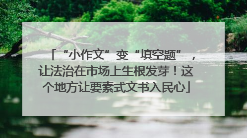 “小作文”变“填空题”，让法治在市场上生根发芽！这个地方让要素式文书入民心
