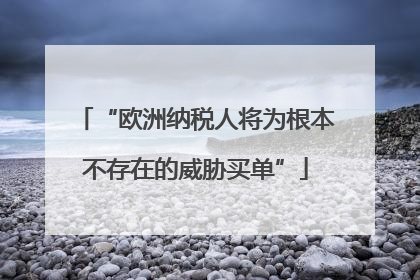 “欧洲纳税人将为根本不存在的威胁买单”