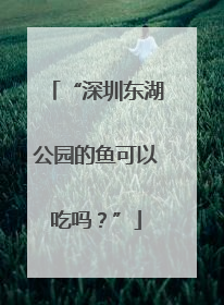 “深圳东湖公园的鱼可以吃吗？”