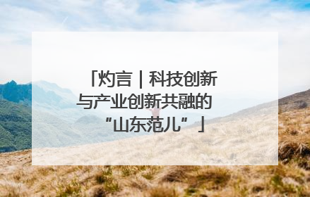 灼言｜科技创新与产业创新共融的“山东范儿”