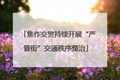 焦作交警持续开展“严管街”交通秩序整治