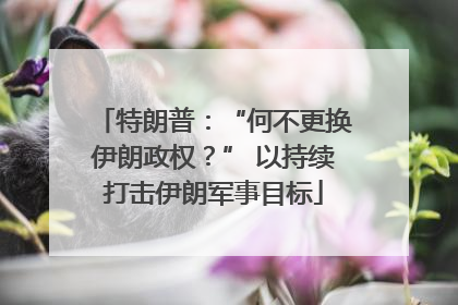 特朗普：“何不更换伊朗政权？” 以持续打击伊朗军事目标