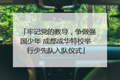 牢记党的教导，争做强国少年 成都成华特校举行少先队入队仪式