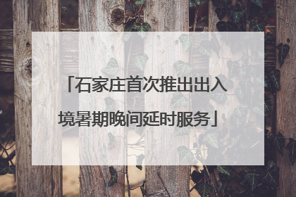 石家庄首次推出出入境暑期晚间延时服务