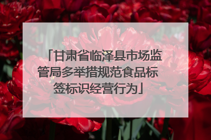 甘肃省临泽县市场监管局多举措规范食品标签标识经营行为