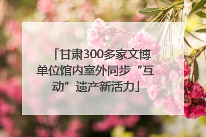 甘肃300多家文博单位馆内室外同步“互动”遗产新活力