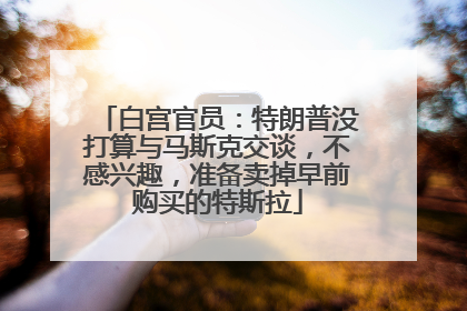 白宫官员：特朗普没打算与马斯克交谈，不感兴趣，准备卖掉早前购买的特斯拉