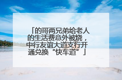 的哥两兄弟给老人的生活费意外被烧，中行友谊大道支行开通兑换“快车道”