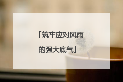 筑牢应对风雨的强大底气