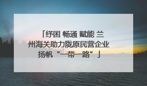 纾困 畅通 赋能 兰州海关助力陇原民营企业扬帆“一带一路”