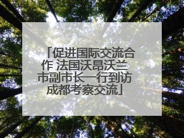 促进国际交流合作 法国沃昂沃兰市副市长一行到访成都考察交流