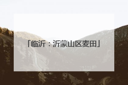 临沂：沂蒙山区麦田
