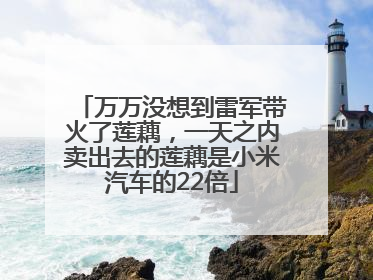 万万没想到雷军带火了莲藕，一天之内卖出去的莲藕是小米汽车的22倍