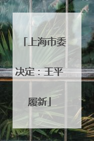 上海市委决定：王平履新