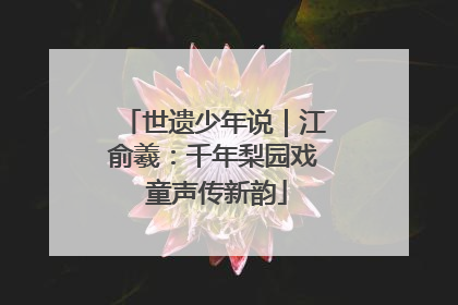 世遗少年说｜江俞羲：千年梨园戏 童声传新韵