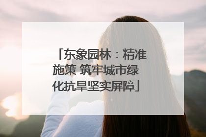 东象园林：精准施策 筑牢城市绿化抗旱坚实屏障
