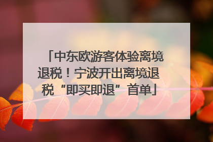 中东欧游客体验离境退税！宁波开出离境退税“即买即退”首单