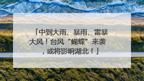 中到大雨、暴雨、雷暴大风！台风“蝴蝶”来袭，或将影响湖北！