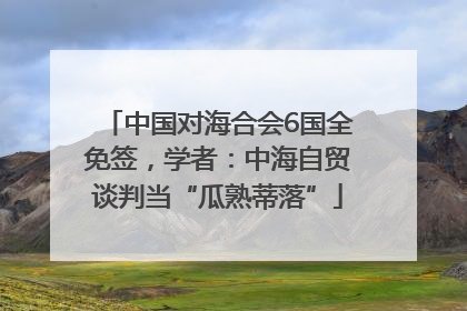 中国对海合会6国全免签，学者：中海自贸谈判当“瓜熟蒂落”