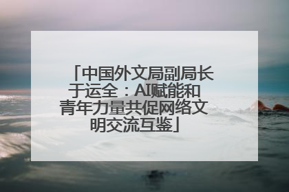 中国外文局副局长于运全：AI赋能和青年力量共促网络文明交流互鉴