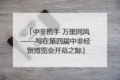 中非携手 万里同风——写在第四届中非经贸博览会开幕之际