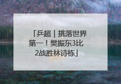 乒超｜挑落世界第一！樊振东3比2战胜林诗栋
