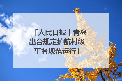 人民日报｜青岛出台规定护航村级事务规范运行