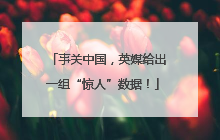 事关中国，英媒给出一组“惊人”数据！