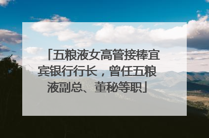五粮液女高管接棒宜宾银行行长，曾任五粮液副总、董秘等职