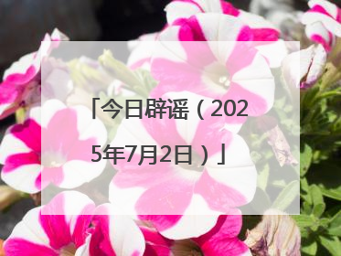今日辟谣（2025年7月2日）