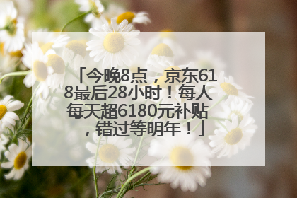 今晚8点，京东618最后28小时！每人每天超6180元补贴，错过等明年！