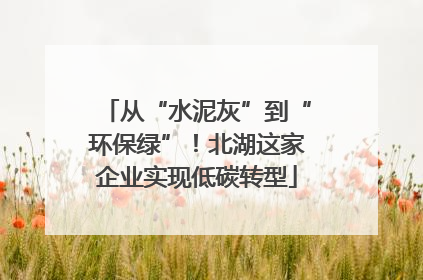从“水泥灰”到“环保绿”！北湖这家企业实现低碳转型