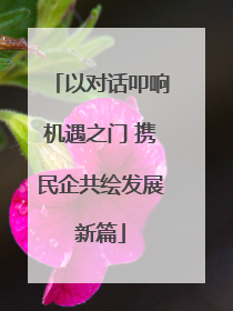 以对话叩响机遇之门 携民企共绘发展新篇