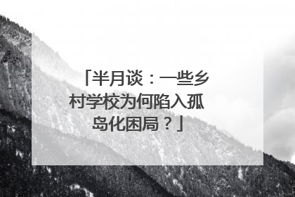 半月谈：一些乡村学校为何陷入孤岛化困局？