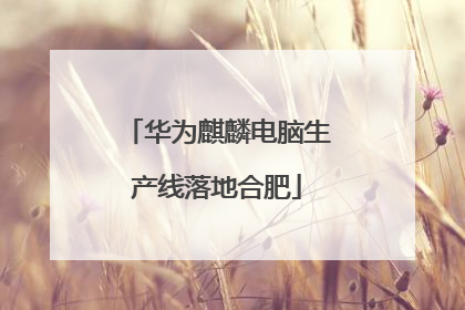 华为麒麟电脑生产线落地合肥