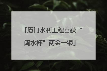 厦门水利工程喜获“闽水杯”两金一银