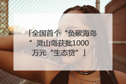 全国首个“负碳海岛”灵山岛获批1000万元“生态贷”
