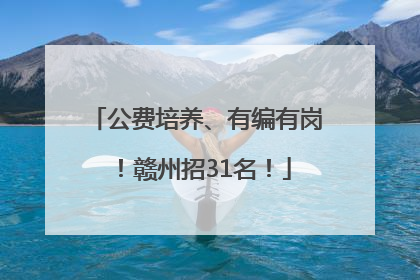 公费培养、有编有岗！赣州招31名！