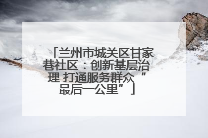 兰州市城关区甘家巷社区：创新基层治理 打通服务群众“最后一公里”