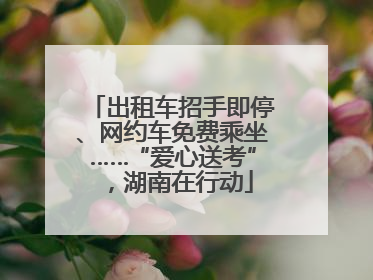 出租车招手即停、网约车免费乘坐……“爱心送考”，湖南在行动