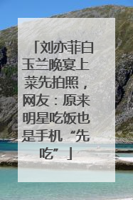 刘亦菲白玉兰晚宴上菜先拍照，网友：原来明星吃饭也是手机“先吃”
