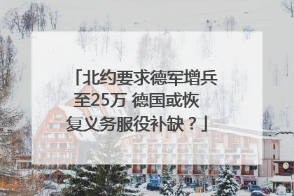 北约要求德军增兵至25万 德国或恢复义务服役补缺？