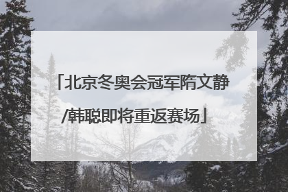 北京冬奥会冠军隋文静/韩聪即将重返赛场