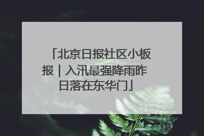 北京日报社区小板报｜入汛最强降雨昨日落在东华门