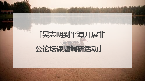 吴志明到平潭开展非公论坛课题调研活动