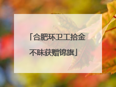 合肥环卫工拾金不昧获赠锦旗