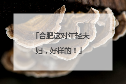 合肥这对年轻夫妇，好样的！