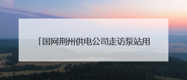 国网荆州供电公司走访泵站用户 确保迎峰度夏用电安全
