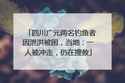 四川广元两名钓鱼者因泄洪被困，当地：一人被冲走，仍在搜救